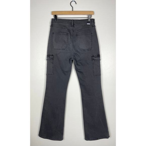 Daze Go Getter Cargo Jeans Roadtrip Grey Size 27 High Rise Flare Y2K Streetwear - Picture 9 of 15